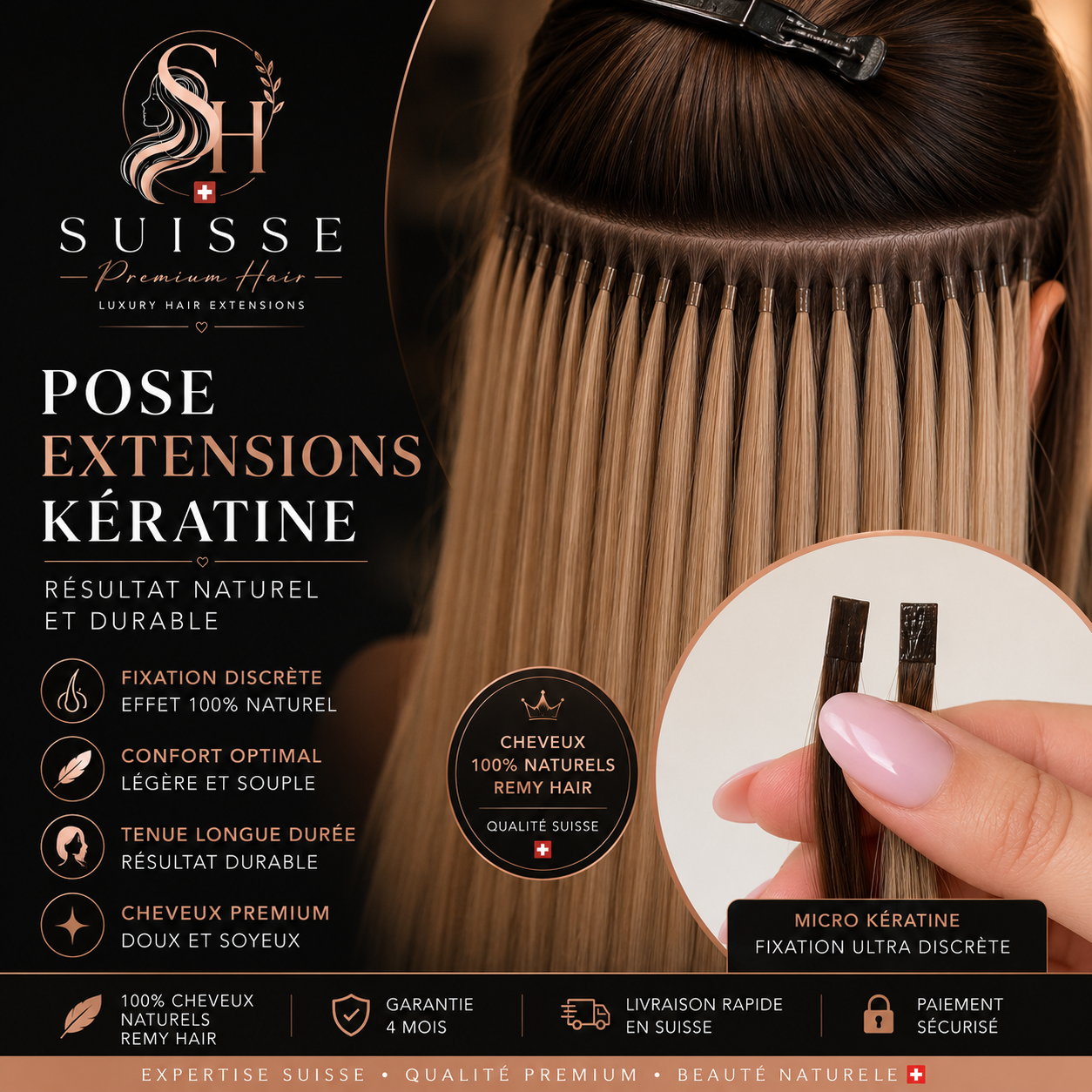 Pose d'Extensions à la Kératine